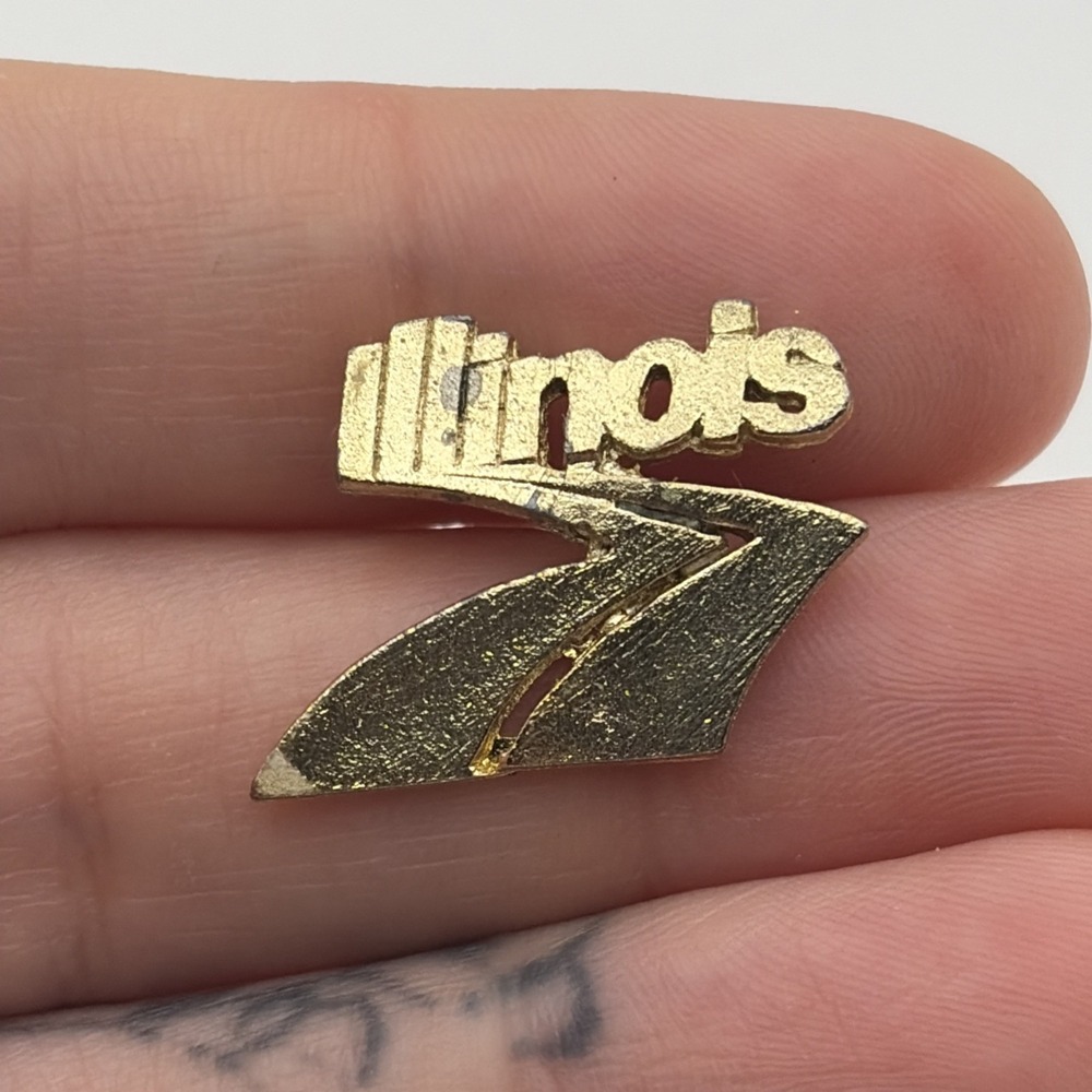 Illinois Tourism DCCA Gold Tone Vintage Lapel Hat Pin